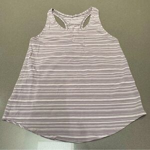 Lululemon Racerback Pleated Tank in Grey Stripe size 6